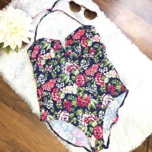 NWT Sz 12 Deben Ham Floral One Piece Swim Suit 687